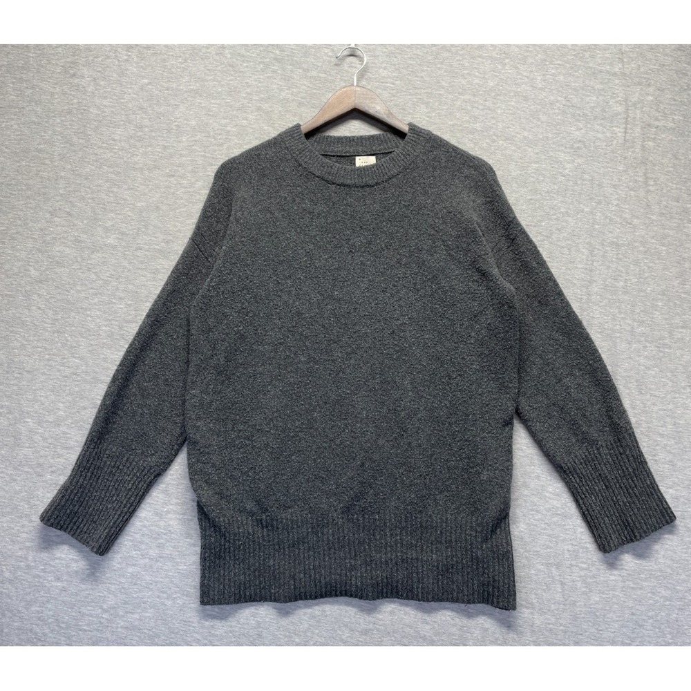 A New Day Sweater Mens Small Charcoal Gray Stretch Tight Knit Ribbed Warm Winter